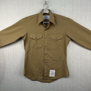 DSCP Valor Collection Shirt Mens 15.5x34 Khaki Poly Wool Military Uniform
